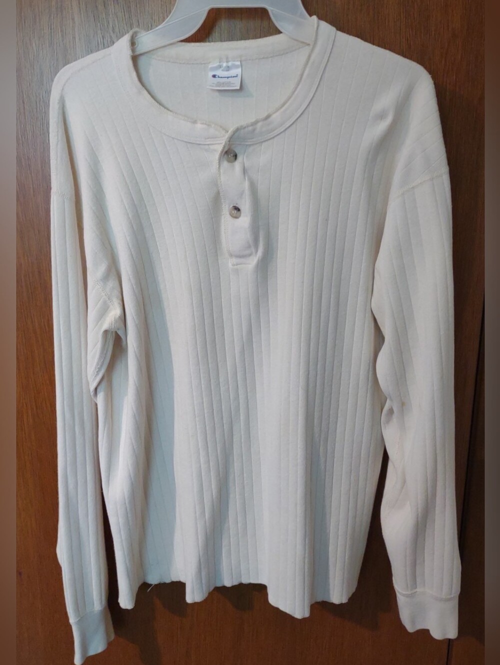 Champion Vintage 90’s Thermal Long Sleeve Ribbed Shirt USA Made -Men’s L 42-44